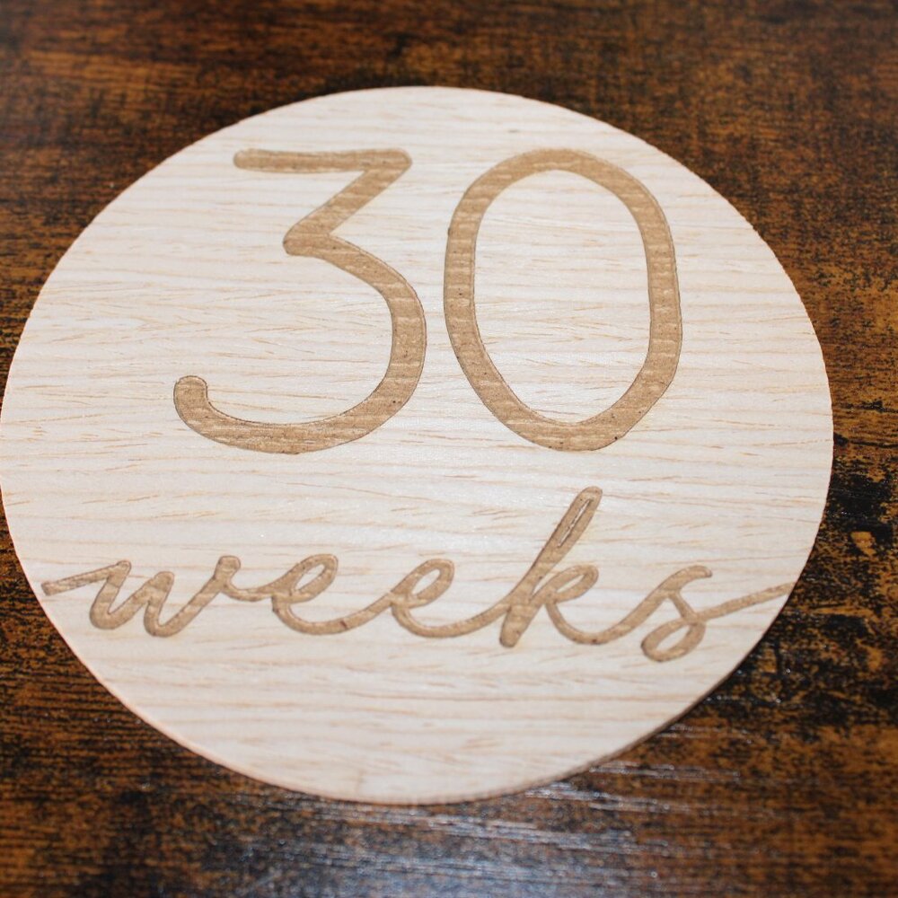 NWOT! Pregnancy/Maternity Wooden Weekly Growth Milestone Discs - Picture 10 of 15